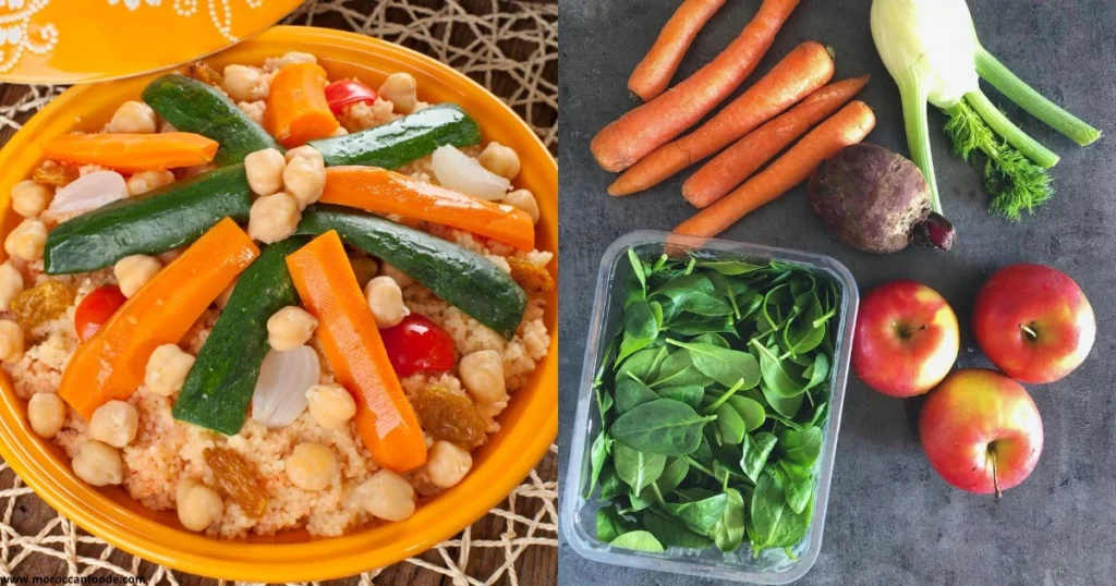 carrot and spinach recipes with couscous and tomatoes