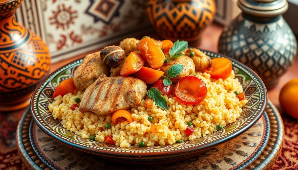 moroccan chicken couscous recipe presentation